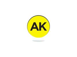 uniek ak logo icoon, monogram ak cirkel logo brief vector kunst