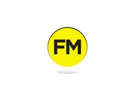 eerste fm logo brief, minimalistische fm brief logo icoon vector