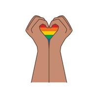 hand- tonen lgbt hart. hart symbool. trots maand concept. liefde is liefde voor illustartion vector