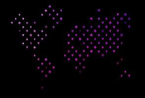donker paars vector patroon met symbool van kaarten.