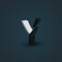 3D-zwart-wit personage uit een lettertype ingesteld, vector illustratie