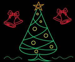 abstract gloeiend neon Kerstmis boom teken nietwaar met Aan en uit versies. vector illustratie