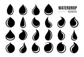 reeks van gemakkelijk vlak vloeistof water laten vallen silhouet icoon logo ontwerp vector