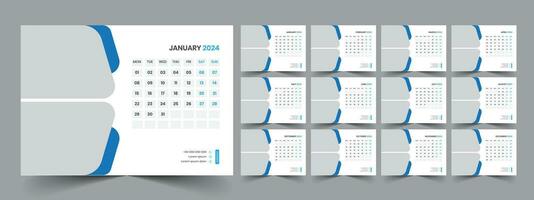 bureau kalender sjabloon 2024 vector