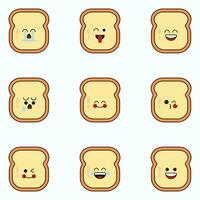 schattig grappig brood karakter reeks verzameling. vector