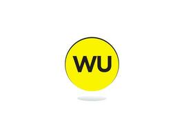 modern wu logo brief, eerste wu logo icoon vector