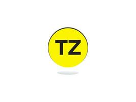 modern tz logo icoon, eerste cirkel tz logo brief vector