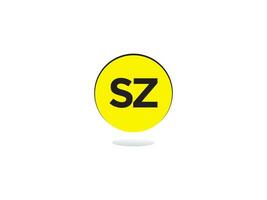 eerste sz luxe cirkel logo, creatief sz logo icoon ontwerp voor winkel vector