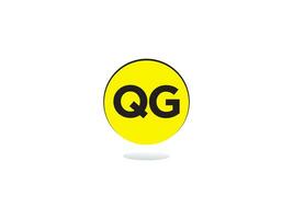 minimalistische qg brief logo cirkel, uniek qg logo icoon vector