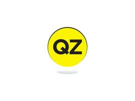 minimalistische qz brief logo cirkel, uniek qz logo icoon vector
