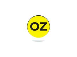 alfabet oz logo afbeelding, minimalistische oz eerste cirkel logo vector