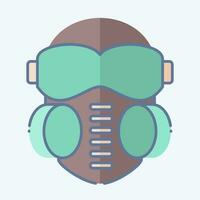 icoon gezicht masker. verwant naar vergiftigen symbool. tekening stijl. gemakkelijk ontwerp bewerkbaar. gemakkelijk illustratie vector