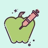 icoon vergiftigd appel. verwant naar vergiftigen symbool. mbe stijl. gemakkelijk ontwerp bewerkbaar. gemakkelijk illustratie vector