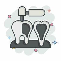 icoon endodontist. verwant naar tandarts symbool. grappig stijl. gemakkelijk ontwerp bewerkbaar. gemakkelijk illustratie vector