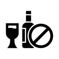 Nee alcoholisch drinken vector glyph icoon voor persoonlijk en reclame gebruiken.