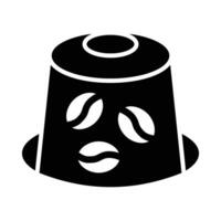 koffie capsule vector glyph icoon voor persoonlijk en reclame gebruiken.