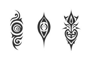 reeks van drie tribal tatoeëren ontwerp vector zwart