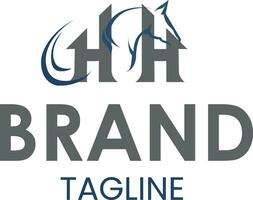 abstract logo ontwerp h met paard initialen. geschikt voor paard boerderij logos en vee eerste logo's. vector