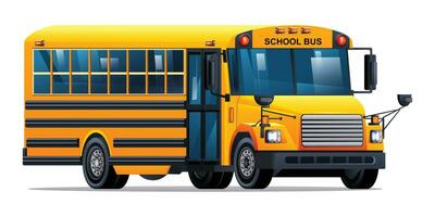 geel school- bus vector tekenfilm illustratie geïsoleerd Aan wit achtergrond