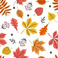 naadloos patroon met vallen bladeren, herfst patroon, gebladerte omhulsel papier, patroon vult, dankzegging, web bladzijde achtergrond. vector
