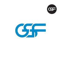 brief gsf monogram logo ontwerp vector