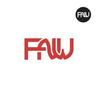 brief fnw monogram logo ontwerp vector