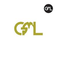 brief gml monogram logo ontwerp vector