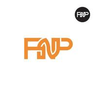 brief fnp monogram logo ontwerp vector