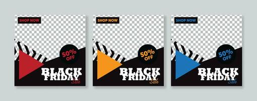 creatieve vector moderne zwarte vrijdag verkoop sociale media post sjabloon banner collectie.