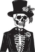 bruidegom skelet vector silhouet illustratie