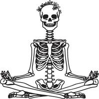 skelet met meditatie houding illustratie vector