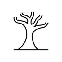 dood boom icoon. gemakkelijk schets stijl. droog boom, bladerloos, kofferbak, oud hout, natuur concept. dun lijn symbool. vector illustratie geïsoleerd.
