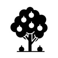 oranje boom icoon. gemakkelijk solide stijl. fruit boom, voedsel, natuur, landbouw concept. silhouet, glyph symbool. vector illustratie geïsoleerd.