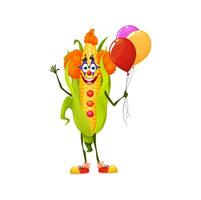 tekenfilm halloween maïs clown groente karakter vector