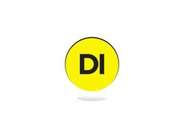 creatief di ID kaart logo brief vector icoon voor winkel