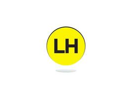 modern lh logo brief vector beeld ontwerp voor u