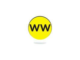 modern ww logo brief, eerste ww logo icoon vector