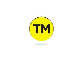 modern tm logo icoon, eerste cirkel tm logo brief vector