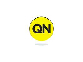 minimalistische qn brief logo cirkel, uniek qn logo icoon vector