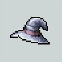 pixel kunst illustratie heks hoed. korrelig heks hoed. magisch heks hoed icoon korrelig voor de pixel kunst spel en icoon voor website en video spel. oud school- retro. vector
