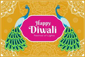 vlak ontwerp gelukkig diwali festival van licht achtergrond illustratie vector