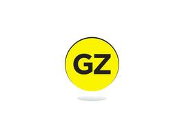 geel kleur gz logo, eerste gz brief logo icoon vector
