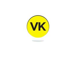 monogram vk bedrijf logo icoon, eerste vk kv logo brief vector voor u