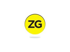 monogram zg logo icoon, eerste zg gz luxe cirkel logo brief ontwerp vector