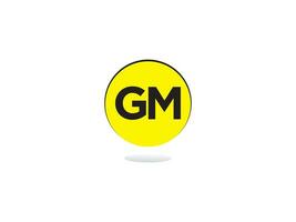 geel kleur gm logo, eerste gm brief logo icoon vector