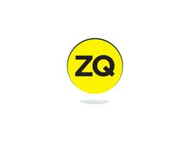 monogram zq logo icoon, eerste zq qz luxe cirkel logo brief ontwerp vector