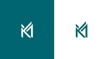 km brief logo vector icoon illustratie ontwerp sjabloon, km brief monogram logo