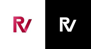 eerste rv brief gekoppeld logo vector sjabloon. swoosh brief rv logo ontwerp. monogram logo, rv icoon letterteken logo ontwerp