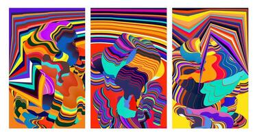 vector kleurrijk abstract psychedelisch vloeistof en vloeistof achtergrond patroon 2024