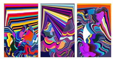 vector kleurrijk abstract psychedelisch vloeistof en vloeistof achtergrond patroon 2024